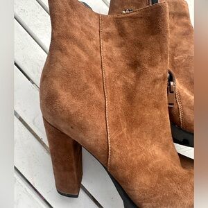 Also brown suede booties